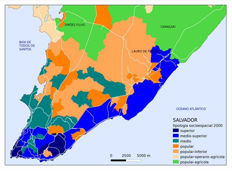 Tipologia Sócioespacial Região Metropolitana de Salvador (2000)